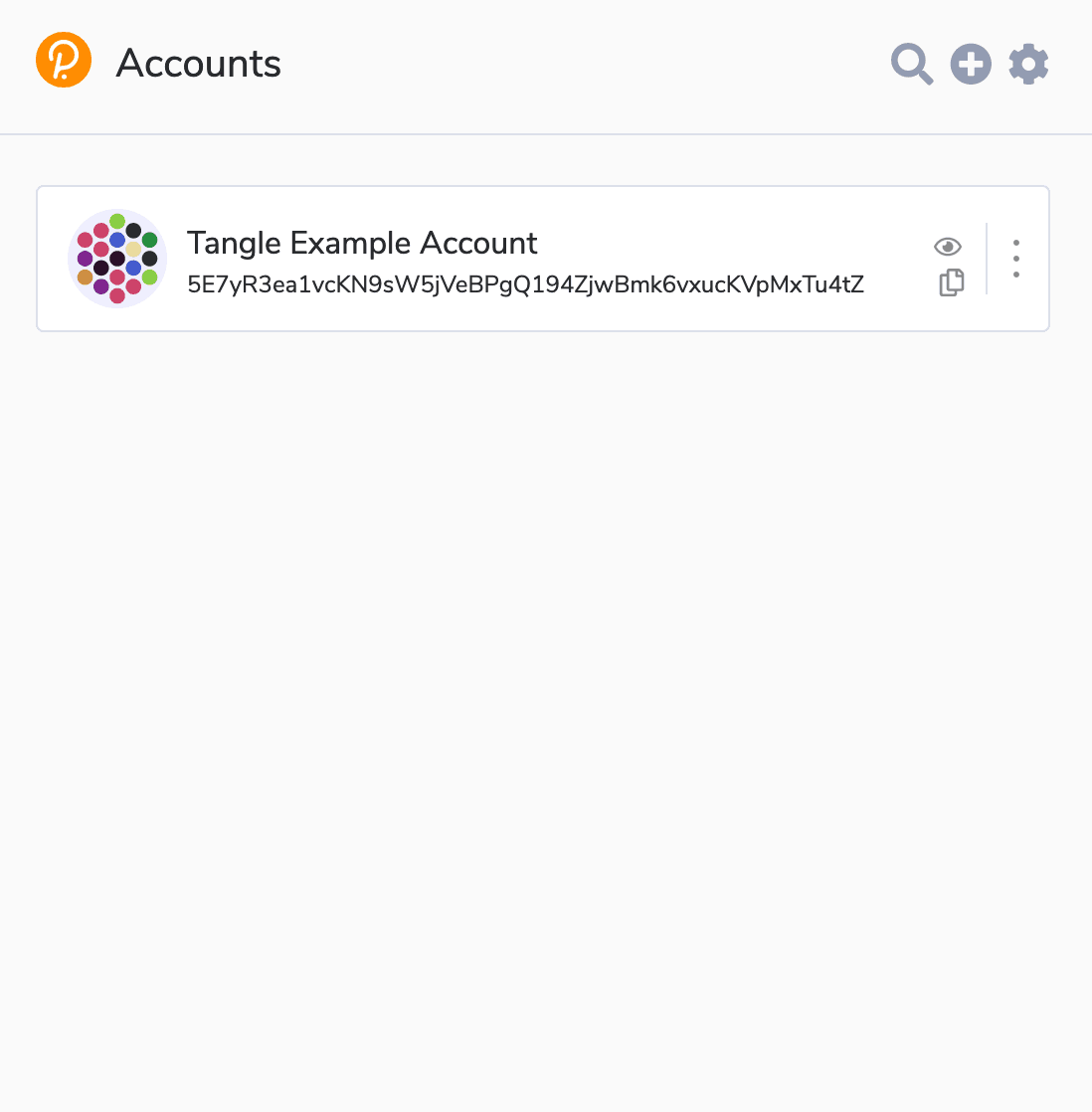 Account List in Polkadot Apps