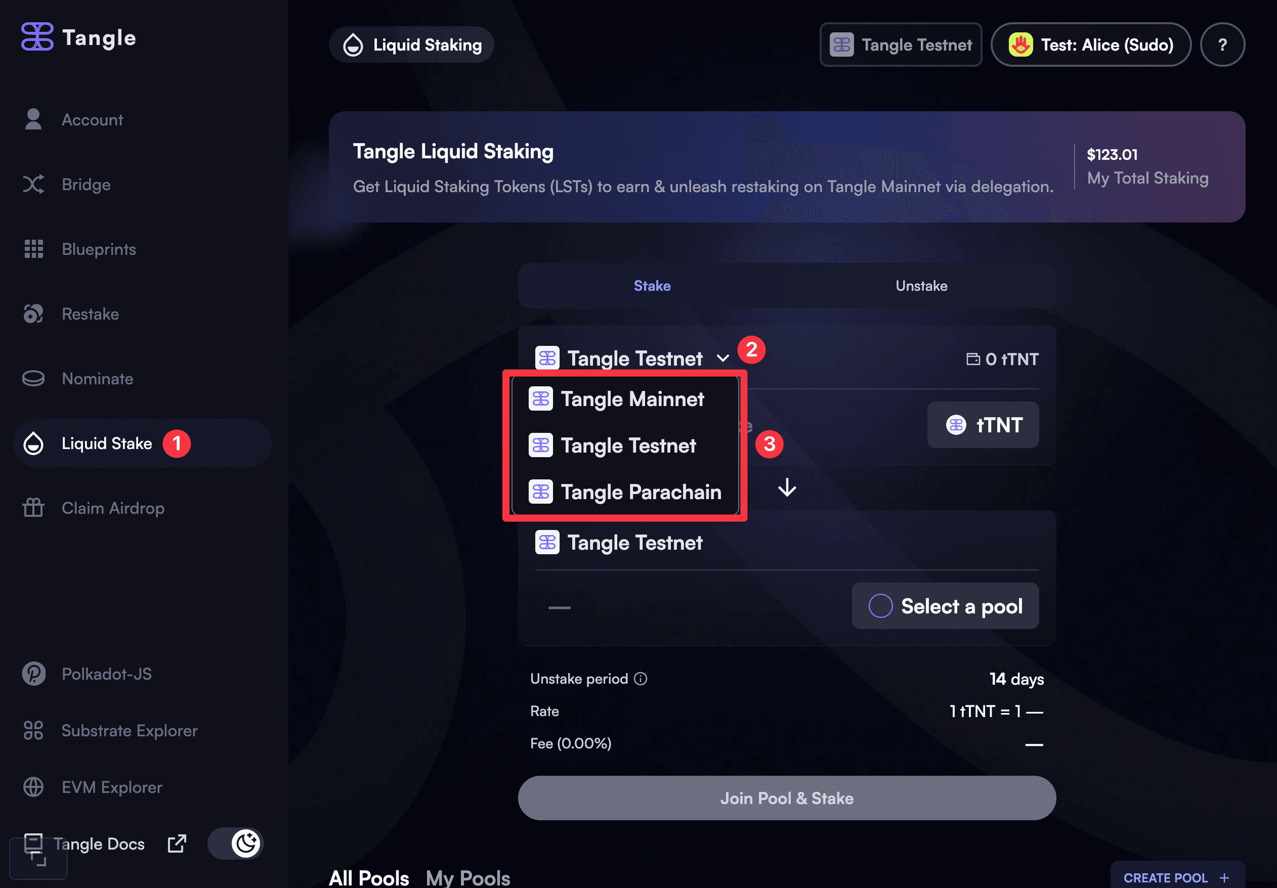 Selecting a Liquid Staking Network