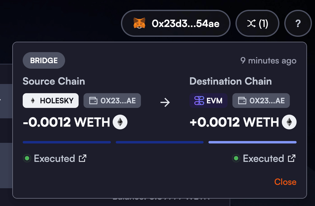 Transaction Status Toast Notification